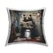 Bear Reading on Toilet Design by Lazar Studio Outdoor Printed Pillow
